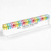 Cute Colorful Rainbow Crayons Kindergarten Naambordje
