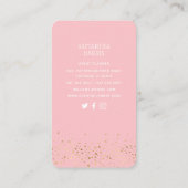 Cute Colorful Rainbow & Gold Heart Confetti Visitekaartje (Achterkant)