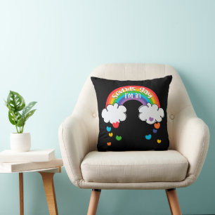 Cute Colorful Rainbow Hearts Klinkt goed als ik er Kussen