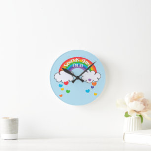 Cute Colorful Rainbow Hearts Klinkt goed als ik er Ronde Klok