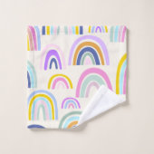 Cute Colorful Rainbow Pattern in Bright Pastels Bad Handdoek (Wasdoekje)