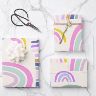 Cute Colorful Rainbow Pattern in Bright Pastels Inpakpapier Vel