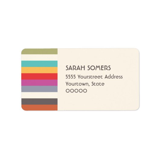 Cute Colorful Rainbow Stripes Label (Voorkant)
