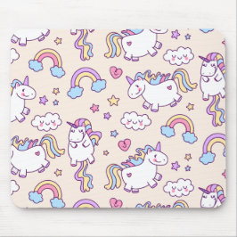 Cute & Colorful Rainbows en Unicorns | Mousepad Muismat