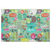 Cute Colorful Retro Cartoon Floral Pattern Stof (Fat Quarter)