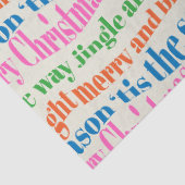 Cute Colorful Retro Christmas Script Decoupage Tissuepapier (Detail)