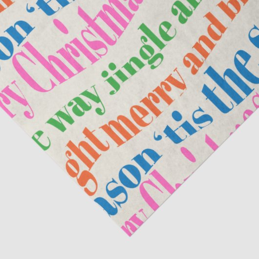 Cute Colorful Retro Christmas Script Decoupage Tissuepapier (Detail)