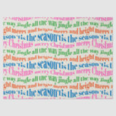 Cute Colorful Retro Christmas Script Decoupage Tissuepapier (Voorkant)