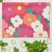 Cute Colorful Retro Florals Theedoek (Gevouwen)