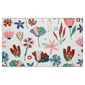 Cute Colorful Retro Flowers Pattern Stof (Fat Quarter)