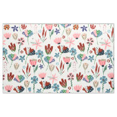 Cute Colorful Retro Flowers Pattern Stof (Yard (91,4 cm))