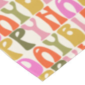 Cute Colorful Retro Happy Birthday Text Patroon Tafelkleed (Gekanteld)