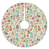 Cute Colorful Retro Kerstmis Kerstboom Rok (Voorkant)