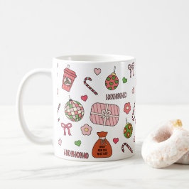 Cute Colorful Retro Kerstmis Koffiemok