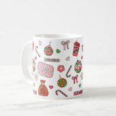 Cute Colorful Retro Kerstmis Koffiemok (Voorkant links)