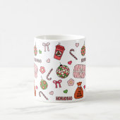 Cute Colorful Retro Kerstmis Koffiemok (Center)