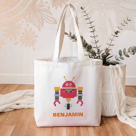 Cute Colorful Robot Kinder Tote Bag