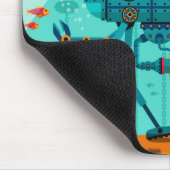 Cute Colorful Robot Underwater Scene Muismat (Hoek)