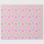 Cute Colorful Roller Schaatsen Derby Pattern Pink Cadeaupapier (Vlak)