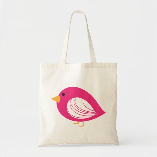 Cute colorful roze roze rokerige vogels canvas tas (Voorkant)