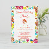 Cute colorful  rozen graduation party kaart (Staand voorkant)