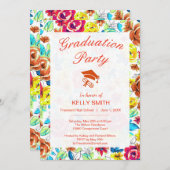 Cute colorful  rozen graduation party kaart (Voorkant / Achterkant)