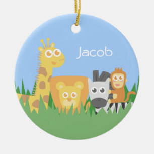 Cute Colorful Safari Animals Kinder Room Decor Keramisch Ornament