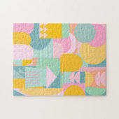 Cute Colorful Scandinavian Geometric Shape Collage Legpuzzel (Horizontaal)