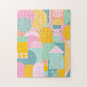 Cute Colorful Scandinavian Geometric Shape Collage Legpuzzel