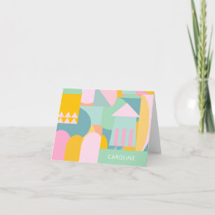 Cute Colorful Scandinavian Geometric Shape Collage Notitiekaartje