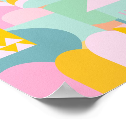 Cute Colorful Scandinavian Geometric Shape Collage Poster (Hoek)