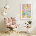 Cute Colorful Scandinavian Geometric Shape Collage Poster<br><div class="desc">Cute Colorful Scandinavian Geometric Shapes Collage Poster</div>