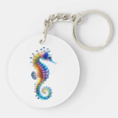 Cute Colorful Seahorses Sleutelhanger (Achterkant)