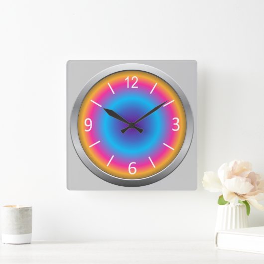 Cute & Colorful Shaded Simulate Neon Vierkante Klok (Huis)