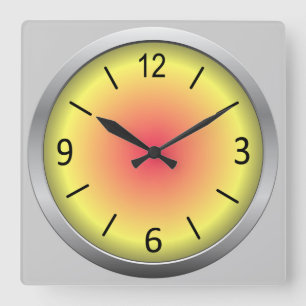 Cute & Colorful Shaded Vierkante Klok