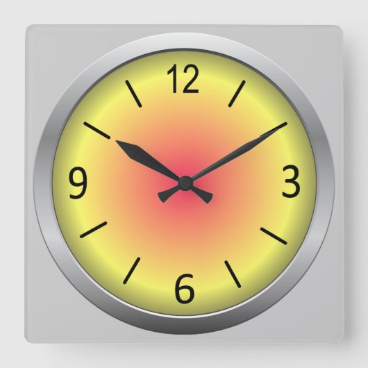 Cute & Colorful Shaded Vierkante Klok (Voorkant)