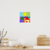 Cute Colorful Shapes Poster (Keuken)