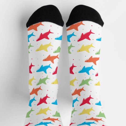 Cute Colorful Shark Pattern Sokken (Top)