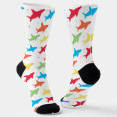 Cute Colorful Shark Pattern Sokken (Gebogen)