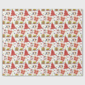 Cute Colorful Snowman-kerstboom - cadeaupatroon Cadeaupapier (Vlak)