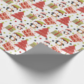 Cute Colorful Snowman-kerstboom - cadeaupatroon Cadeaupapier (Hoek)