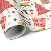 Cute Colorful Snowman-kerstboom - cadeaupatroon Cadeaupapier (Rol Hoek)