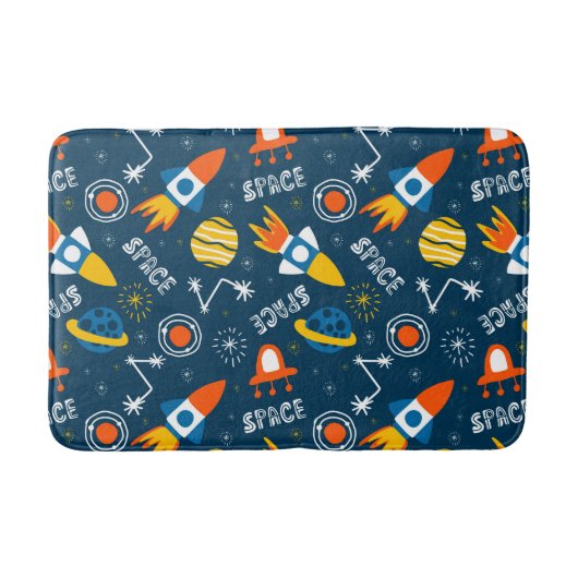 Cute Colorful Space Adventtern Badmat (Voorkant)
