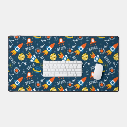 Cute Colorful Space Adventtern Bureaumat (Keyboard & Muis)