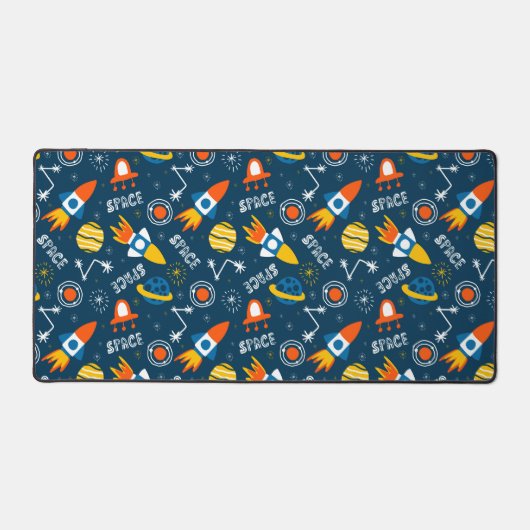 Cute Colorful Space Adventtern Bureaumat (Voorkant)