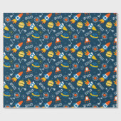 Cute Colorful Space Adventtern Cadeaupapier (Vlak)