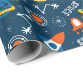 Cute Colorful Space Adventtern Cadeaupapier (Rol Hoek)