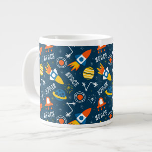 Cute Colorful Space Adventtern Grote Koffiekop