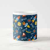 Cute Colorful Space Adventtern Grote Koffiekop (Voorkant)