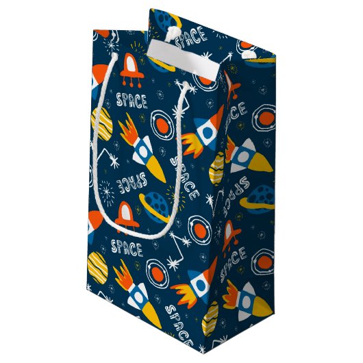 Cute Colorful Space Adventtern Klein Cadeauzakje (Achterkant Gekanteld)